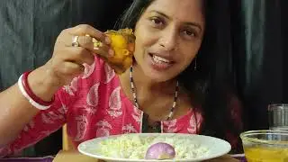Asmr Eating Spicy Fish Curry With Rice|Katla Fish Curry,Small Fish Sabji Salad Eating🔥🐟