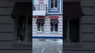 Akhtyrka, Sumy region this morning. Residential buildings and infrastructure were damaged