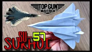 Como hacer un AVION de PAPEL caza de combate SUKHOI SU-57. AVIONES de PAPEL 2023