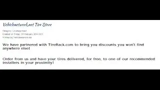 Discounts on Tirerack.com Tires and Wheels on Vehiclenetwork.net #VNclassics