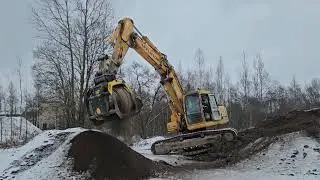 Crushing & Screening for Roadworks in Latvia with BF80.3 and MB-S14 on Hyundai 210