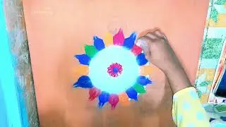 Colourful Rangoli Design 🪔 Easy & Creative Rangoli for Diwali 2025 | #quick #DiwaliSpecial