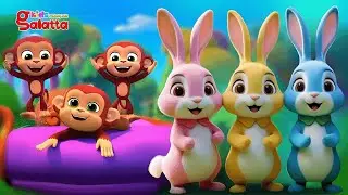 Five Little Rabbits Jump on the Bed - Five Rabbits Song + More Galatta Kids Rhymes | French