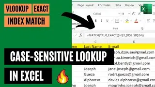 How to Perform a Case-Sensitive Lookup in Excel | Excel Lookup Formula