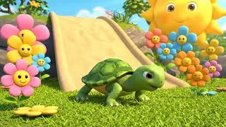 Oops! Baby Turtle Slid Down the Sand Ramp 🐢🏖️ | Funny Toddler Song | Kids Rhymes