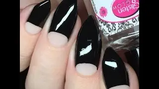 Black & Sheer Nude Half-Moon Negative Space Design w/ BundleMonster Vinyls | Nail Art Tutorial DIY