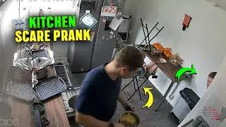 Husband Falls into Dishwasher After Wife's Kitchen Scare