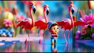 Five Silly Baby Flamingos Tiptoeing Sideways | Funny Toddler Song | Kids Rhymes