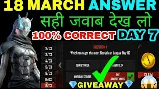 18 March Esports ultimate challenge correct answer (free fire today question ka answer)