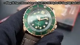 Review Đồng Hồ Nam Citizen Automatic NJ0173-18X D&acirc;y Da N&acirc;u Mặt Xanh L&aacute;  | Hwatch channel |