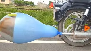 Balloon Vs Bullet  Bike Silencer  - Super Big Size Balloon  - Experiment Any Normal Bike