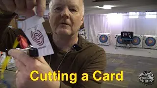 Cutting a Card with a Sling Shot. In Slow Mo