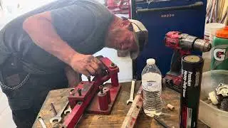 Allen ride on trowel machine arm replacement and blade pitch adjustment#concretetrowel #concrete