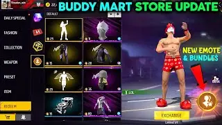 💯 Next Buddy Mart Store Update 🔥 In Telugu | 🤫 Rare Bandle In Buddy Mart Store 😍| LoL Emote Return 🤯