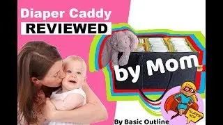 Nursery Storage Ideas | Dark Grey & Yellow Baby Diaper Caddy | Nappy Changing Station