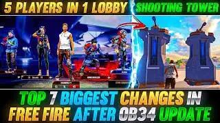 TOP 7 BIGGEST CHANGES 😱 IN FREE FIRE AFTER OB34 UPDATE | FREE FIRE NEW OB34 UPDATE | FREE FIRE MAX