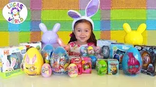 Egg Hunting EASTER Chocolate & KINDER Surprise Eggs MINIONS  TROLLS SMURFS Kids Toys & Figures
