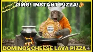 Monkey Chef Makes dominos cheese lava pizza in the Middle of the Jungle! 🍕🐒Must Watch !!