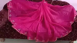 177-Plain saree converts to designer saree at low cost / mirror work saree / 3d cone design / liquid