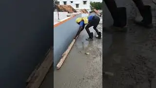 Roof Reinforced Concrete with Cement Mixing #shorts #roof #reinforcement #concrete