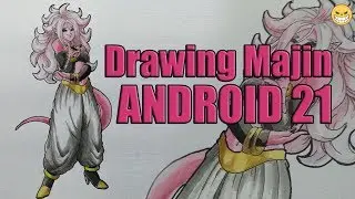 Drawing Majin Android 21 ( Dragon ball Z fighter )