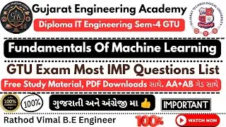 GTU Diploma IT Sem 4 | Fundamentals of Machine Learning | Most IMP Questions + Free PDF Download#gtu