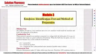 Pharmaceutics (29)  Identification Test for Emulsion | Pharmaceutics 01 Lecture Video | B.Pharmacy