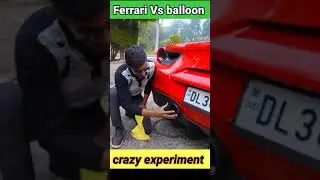 Ferrari Vs monster balloon 🔥🔥 #shorts @CrazyXYZ