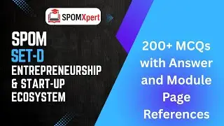 ICAI SPOM Set-D | Entrepreneurship & Start-up Ecosystem | 200+ Most Important MCQs | SPOMXpert