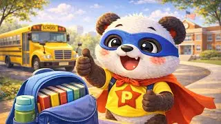🐼 Panda Gets Ready for School 🎒 | Fun Morning Routine Song for Kids