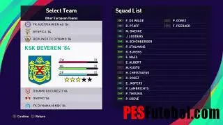 PES 2021 Classic European Teams 1984-85 Option File