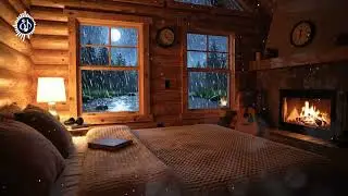Sleep Sanctuary 🌙 Fireplace Sounds for Instant Sleep 🔴 LIVE Cozy Wooden Cabin Ambience