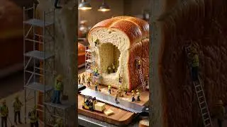 Tiny Workers Build Inside a Giant Bread Loaf 🍞👷 | Miniature World