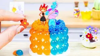 Elemental Jelly Cake 💖 Half Hot Half Cold Miniature Pop It Cake Decorating Ideas By Yummy Bakery