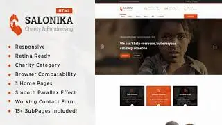 Salonika - Responsive HTML Template for Charity & Fund Raising | Themeforest Website Templates and