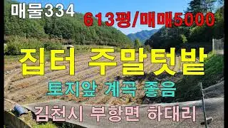 저렴한 농막지 계곡 있는 시골땅,613평,매매5000만원,텃밭 집터 주말농장 최적지,김천시 부항면 하대리