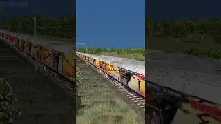 Darshan Express Crosses Rajkot&ndash;Coimbatore Express | MSTS Realistic Train Sim #shorts