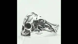 Half Jaw Fire Skull 925 Sterling Silver Ring - Bold Fashion