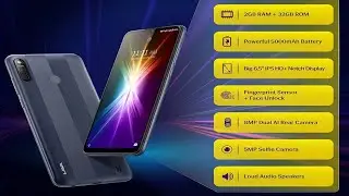 Lava X2 (2+32GB, Striped Blue) Fingerprint Sensor | Octa Core Mediatek Processor | 6.5