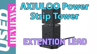 AXIULOO Power Strip Tower 30W USB C Port 12W Dual Ports 9 Way Multi Plug Extension Lead