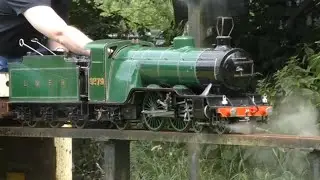 5 inch Gauge 4-4-2 Atlantic Loco passenger hauling at Ribble Valley Live Steamers Edisford Bridge