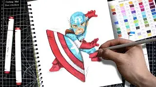 Captain America en estilo Chibi 🖌️ | Fan Art paso a paso