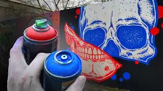 PAINTING WITH 2 OUTLINE COLORS - a quick SKULL to finish the year