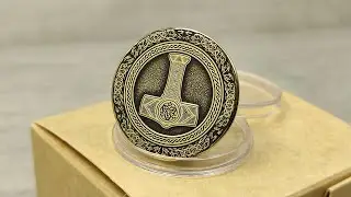 Thor&rsquo;s Hammer Brass Coin &ndash; Norse Viking Strength & Protection Amulet
