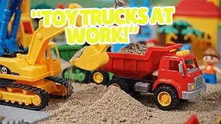 Toy Construction Trucks Working Together | Stop Motion Mini World