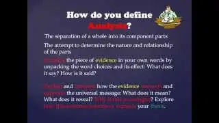 Use Evidence and Analysis to Support a Thesis