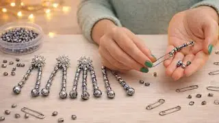 Посмотрите на эту милую идею 😍 с булавками и бусинами! Серьги из булавок своими руками | #рукодел...