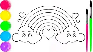 Rainbow Coloring Page for Kids | Fun Learning Drawing and Coloring Video for Children