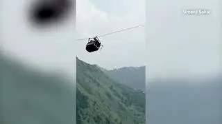 Pakistan military rescue children from cable car