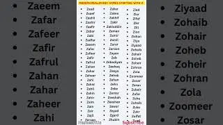 Modern Muslim Boy Names Starting With Z ☪️ 👦 😎 #shorts #short #viral #boynames
